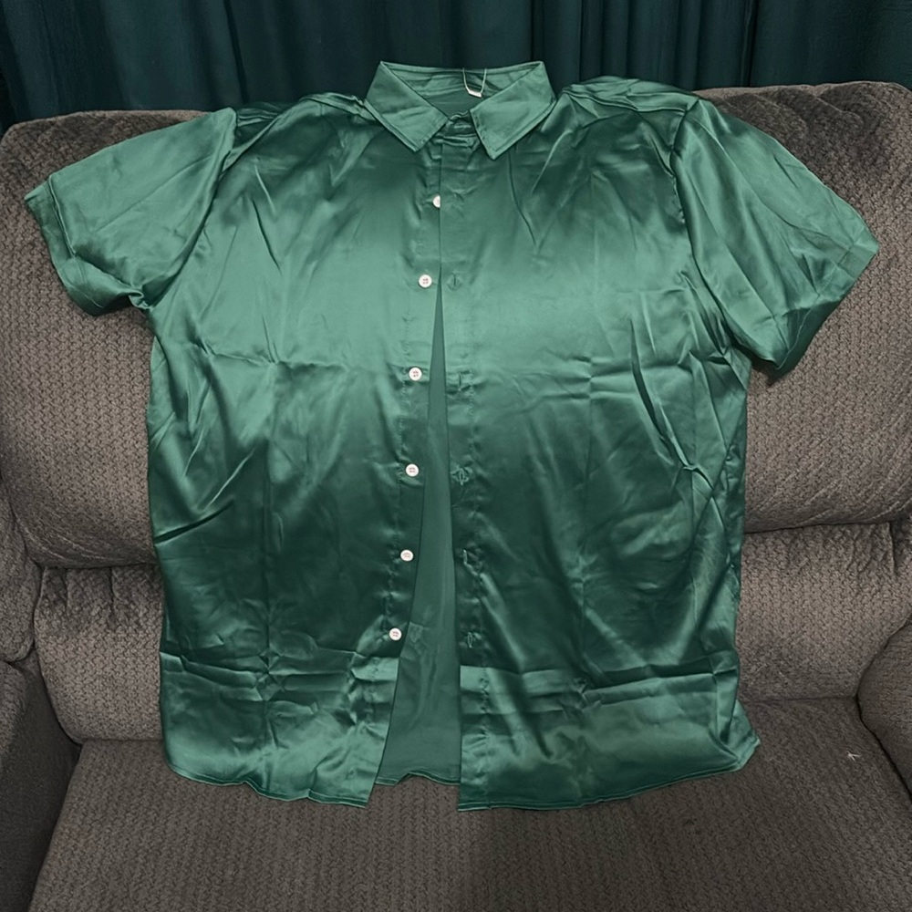 Men's Casual Lightweight Button-Down Shirt by Shein.